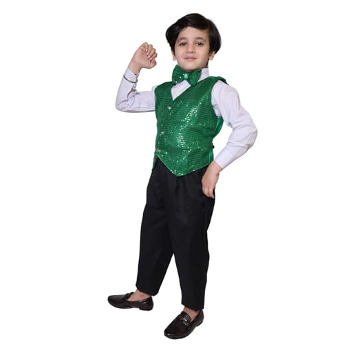 Image of Kaku Fancy Dresses Plain Waistcoat for Kids /Plain Jacket for Kids | Sequin Work Shinning Waist Coat For Annual Day Dance Competition (Only Jacket /Waistcoat - Shirt & Pant Not Included)