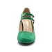 Women's Mary Jane Pumps, Double Strap, Chunky Block High Heel, Round Toe, 3.54 Inch Dress Shoes Suede Green 24.72cm insole - US 8