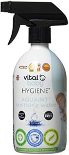Vital Baby Hygiene AQUAINT® Sanitising Water Kills 99.9% of Germs - Baby Safe - No Alcohol, Fragrance or Harmful Chemicals Safe to Swallow Sanitise Baby Bottles, Soothers, Toys & Surfaces - Vegan