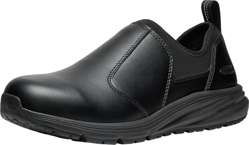 KEEN Utility Men's Vista Energy+ Shift PTC Low Height Soft Toe Slip On Kitchen Work Sneakers, Black/Black, 7