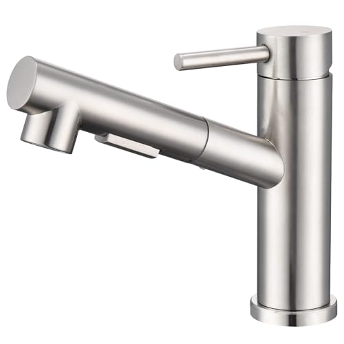 HOMELODY Wasserhahn Küche/Bad Schwarz Ausziehbar, Küchenarmatur mit Brause Zwei Wasserstrahlarten, Armatur Küche Einhebel Spültischarmatur Küche Mischbatterie, Küchewasserhahn Küche Schwarz