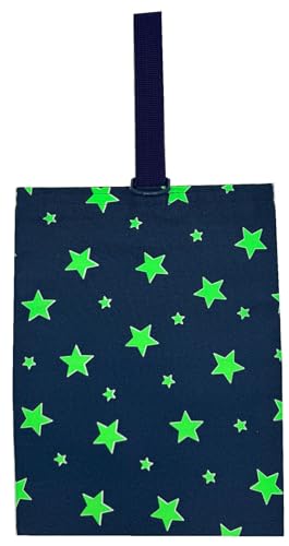 miwaki 上履き入れ シューズケース 靴袋 男の子 手提げ 小学校 幼稚園 保育園 日本製 手作り お名前タグ付き モチーフ グリーン 蛍光スター GR bag13