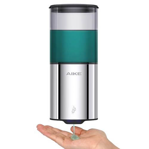 AIKE Automatic Wall Mount Liquid Soap Dispenser for Home and Commercial Bathroom 13.5oz IPX7 Waterproof,Polished Stainless Steel