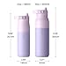 LARQ Twice as Nice Set Bottle Swig Top 34oz - Insulated Stainless Steel Water Bottle With Built-In Silicone Handle, Granite White & Luberon Lavender
