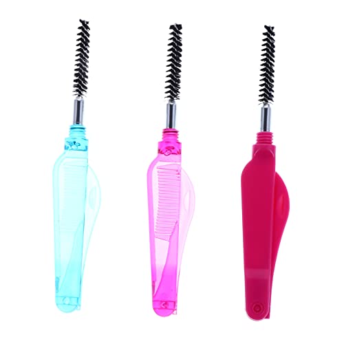 Mikinona 2sets Eyelash Combs Eyebrow Brushes Lash Separator Makeup Tools Plastic Handle Easy to Use Grip 6pcs*2 Random Color