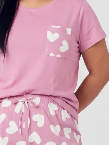 Image of Max Women's Printed Round Neck Half Sleeve Cotton Pyjama Set