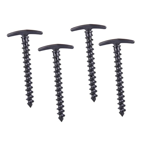 DECORNIJIA 10 Stück Teiliges Spiralschraubheringe aus Rostfreiem Nylon Schwarz Schwere Zeltnägel für Schnee und Matschböden Langlebige Bodenanker für Campingzelte und Outdoor Zubehör