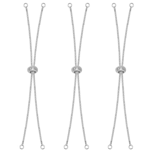 Image of SATRA TRADERS | Size : 4 Inch 10pcs Bracelet Adjustable Slider Chain Bracelet Lock for Bracelete Making | Silver