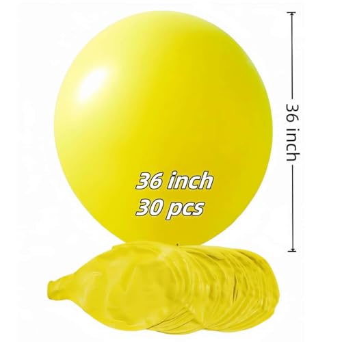 Image of 30 Pack Yellow Balloons 36 inch Yellow Latex Large Balloons for Party Decorations and Events