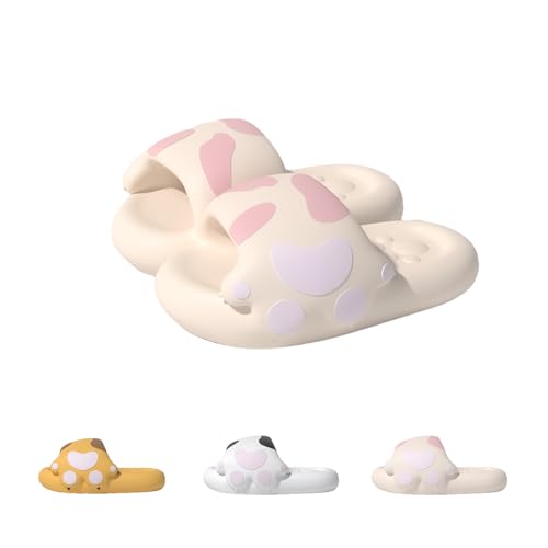 Cat Paw Slides, Cute Bathroom Non-Slip Summer Slipper,Thick Sole Couple Shower Slippers Home Sandals