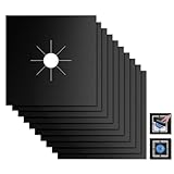 Qdfmkac Stove Burner Covers 10 Pack, 10.6x10.6 Inch Gas Stove Top Covers, Non-Stick reusable Burner Liners, Cuttable Protectors for Easy Clean Kitchen Accessories, Black