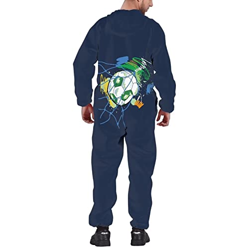 Coloranimal Unisex Women Men Onesie Jumpsuit with Pocket Hoody Drawstring One Piece Pajama Matching for Adult Size S-4XL2