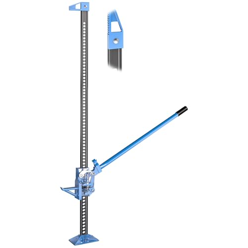 LARBANKE 60" Farm Jack,3 TON/6600 LBS Ratcheting Off Road Utility High Lift Jack,with Adjustable Height, Heavy-Duty for Tractors,Trucks and SUV,Blue