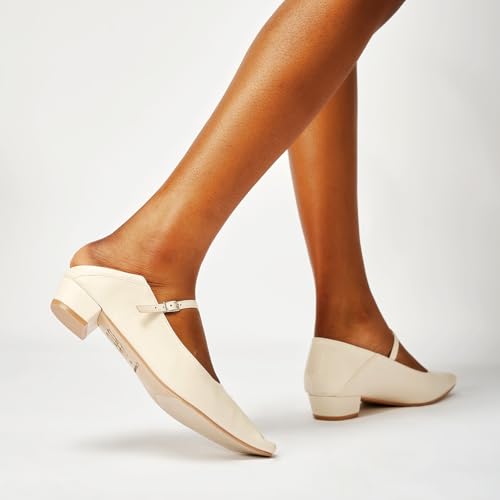 C.Paravano Women's Mary Jane Pumps | Narrow Square Toe Pumps | Convertible Low Square Heel | Fold-Down Heel Shoes to Sandals for Daily Wear4