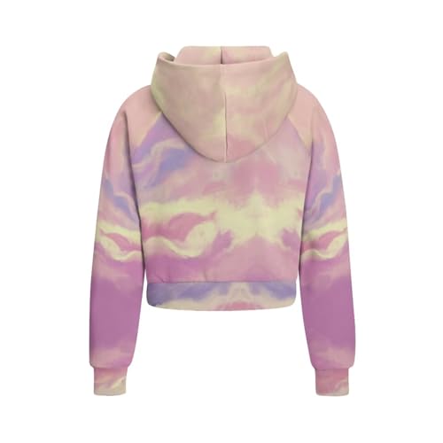 Sweatshirt for Girls Cropped Hoodies Half Zipper Pullover Cute Clothes for Kids Fall Jackets with Pockets 5-142