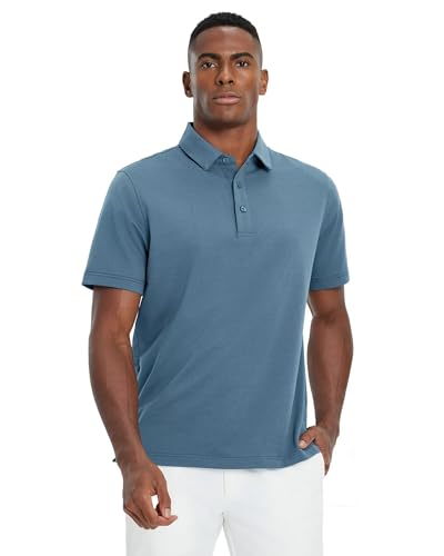 VEBOON Polo Shirts for Men Cotton Blend Moisture-Wicking Lightweight Performance Collared Mens Polo Shirts Shorts Sleeve2