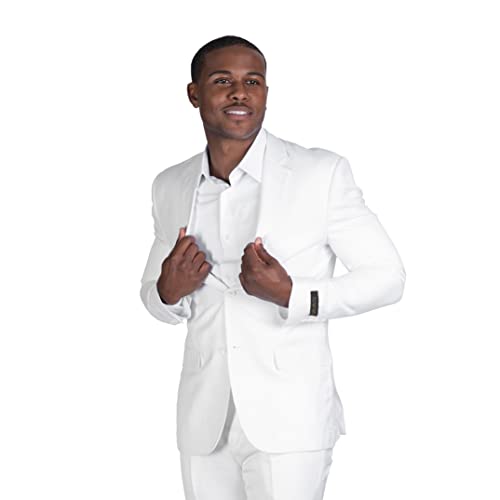 Slim Fit 2 Button Linen Blazer Jacket Notch Lapel 30244