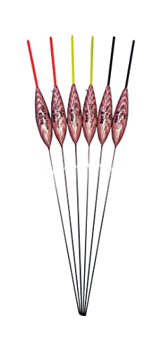 SRG Pole Floats SRG028 Pack of 6 x Pole Floats Slender All Round Nitinol Stem choose from (0.3g / 0.4g / 0.5g / 0.6g) (6 x 0.3g (6 x Black Tip))