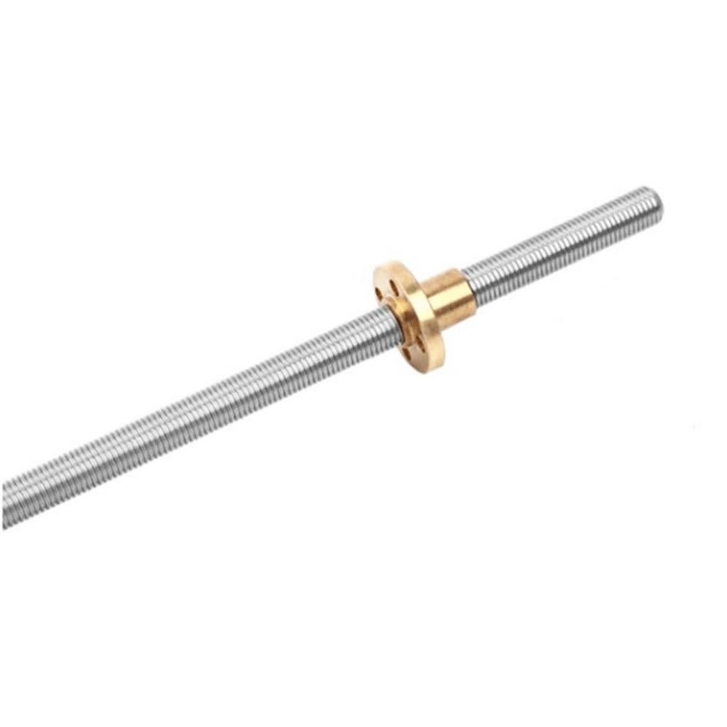 Tornillo T6 de acero inoxidable 304, varilla roscada de paso de 6mm con tuerca de latón, 1 unidad(500mm)