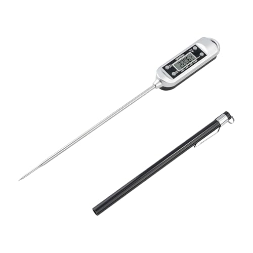 GRIFEMA GA2802 Termómetro de Cocina, Termómetro de Sonda Acero 304, Medición Rápida Temperatura, para Barbacoa, Horno y Repostería, Plata