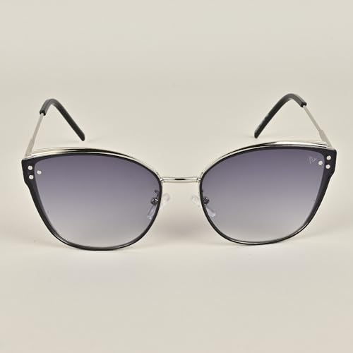 Image of Voyage UV Protected Cat-Eye Women Sunglasses for Women - (Grey Lens | Silver Frame | 5852MG2855)