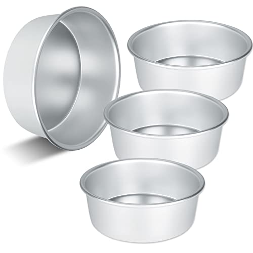 YOUNTHYE 4 moldes redondos de 8 pulgadas, molde profundo de aluminio, molde redondo para hornear pasteles, juego de utensilios para hornear para bodas, Navidad, pasteles de capas de cumpleaños Cover