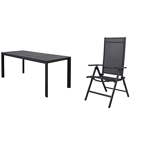 Rattan Lounge tectake Korfu Hocker mit klappbarer Stütze Rattan Lounge tectake Korfu Hocker mit klappbarer Stütze