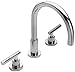 Newport Brass 3-996L East Linear Double Handle Roman Tub Faucet with Metal Lever, Polished Chrome