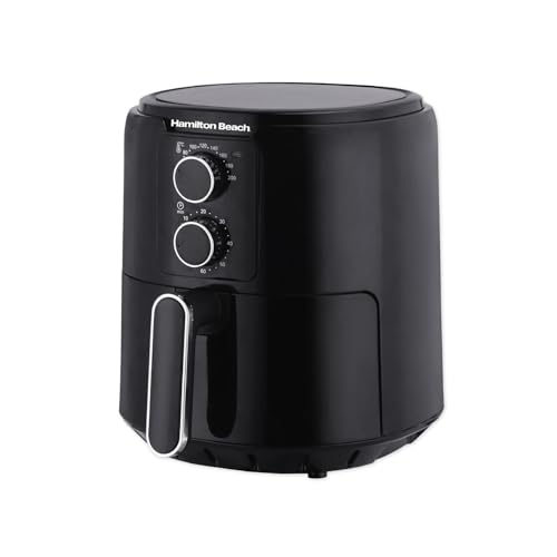 Hamilton Beach Air Fryer, 4.2L, SimpliFry, 1300W, Manual Controls, Adjustable Temperature, Adjustable Timer, 60 Min Timer, Energy Saving, Fry, Roast, Bake, Broil, Reheat, Black - HB4001