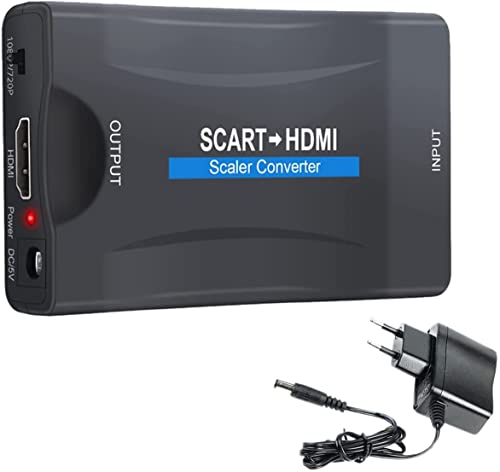 Asbter Scart verso HDMI - Cavo convertitore audio video con adattatore Arkim, presa in carica di uscita 60Hz HDMI 720P / 1080P per HDTV STB Xbox PS3 Sky DVD Blu-Ray (con Secco)