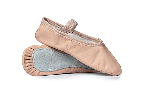 Theatricals Girls Beginner Leather Full Sole Ballet Shoes Pink 01.5M T1000C