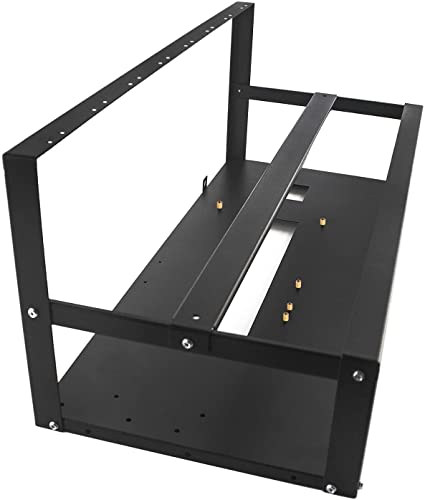 【Telaio per l'estrazione di valuta professionale】: 6/8GPU mining rig frame può ospitare 6/8 GPU ed è realizzato in lamiera di acciaio zincato spessa 1 mm, resistente e durevole per proteggere GPU e dispositivi elettronici per un uso a lungo termine.