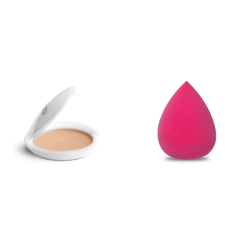 Colorbar Radiant White UV Fairness Compact Powder With SPF 18-003 Sandy Nude & Blend-itudeBeauty Sponge - Spicy Pink 002 Combo