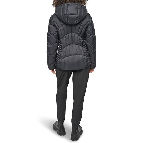 DKNY Womens Hooded Light-weight Puffer3