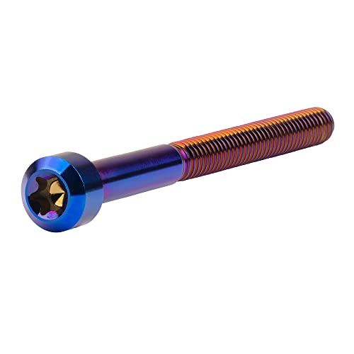 Image of Titanium Torx Square Head M6 x 10 15 20 25 30 35 40 45 50 60 65 70 80mm Screw Pack of 5 (Burn Blue, M6x65mm)