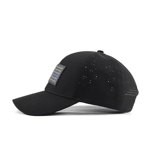 Image of Thin Blue Line, Thin Red Line American Flag, PVC Patch, Baseball Cap