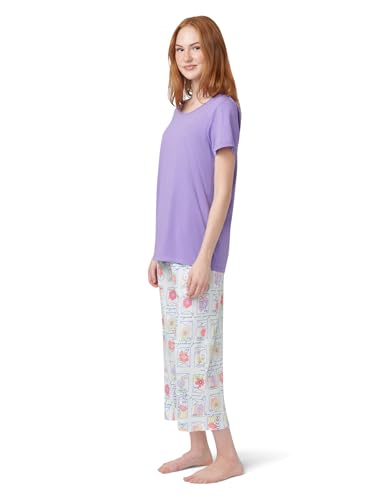 Image of HUE Women's Spring Pajama Separates Soft Whimsical Print Pjs with Flowers, Animals, Garden Themed Pjs, Cocktails