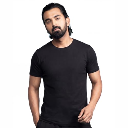 Image of Boldfit Tshirt for Man, Crew Neck Regular Fit Mens Tshirt, Half Sleeves Plain Soft Cotton Blend T Shirt, Breathable Everyday Comfort, Timeless Style & Fade-Resistant Fabric Ideal for All Body Types