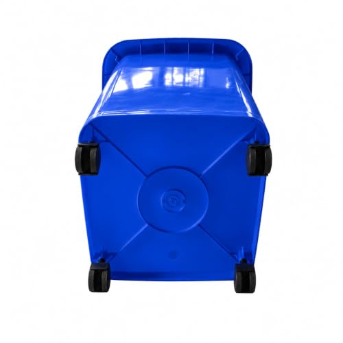 Image of HiBi AW 50 Litre Dustbin - Large Outdoor Waste Bin | Heavy Duty Garbage Container with Wheels | Durable Plastic Trash Can for Home, Office, Hospitals, Public Areas (Blue)