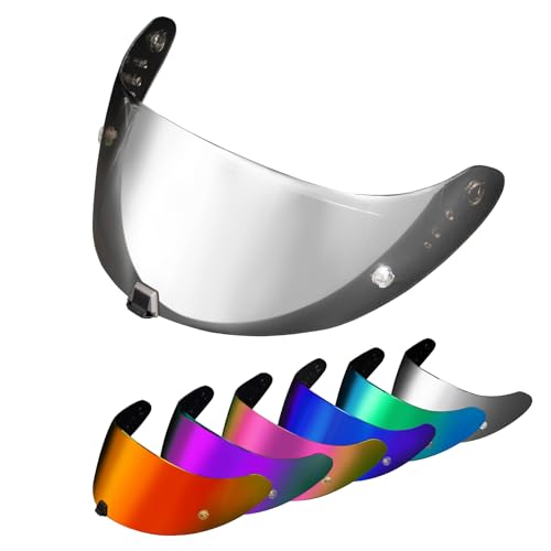 PSLER Helm Visier für EXO 520 1400 R1 - Verspiegelt Helmvisier für Scorpion EXO 391 520 1400 R1 Getöntes Visier Motorradhelm Zubehör Ersatz(Transparent Silber)