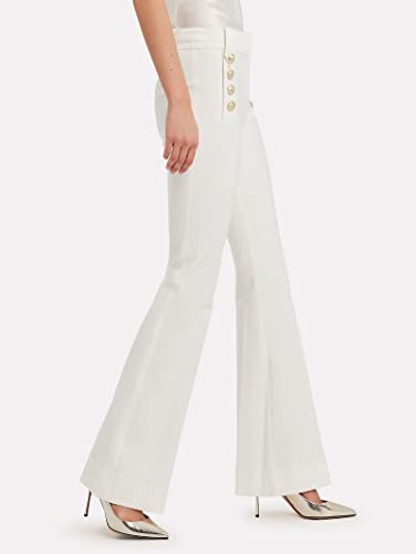 Famulily Womens Classy High Waist Double Breasted Flared Sailor Trousers Pants with Hide Zipper2