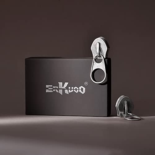 Erkuoo 2Pcs Zipper Ear Gauges Fashion Ear Tunnels Plugs Flesh Stretchers Piercing Earrings Expander Earrings Body Jewelry 0G(8Mm) #TOP6