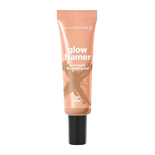 Max Factor | Glow Framer| Tint bronzeador y iluminador|Tono 30 Hazel | Brillos suaves, Pigmentos Bonzeadores| Peso Ligero| Formula facil de difuminar| 30ml