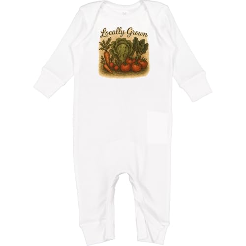 inktastic Locally Grown Vegetables Rustic Farm Fresh Baby Romper Coveralls