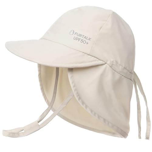 Image of FURTALK Baby Sun Hat with Neck Flap UPF 50+ Adjustable Baby Boys Girls Summer Beach Hat for Traveling Swim Hat