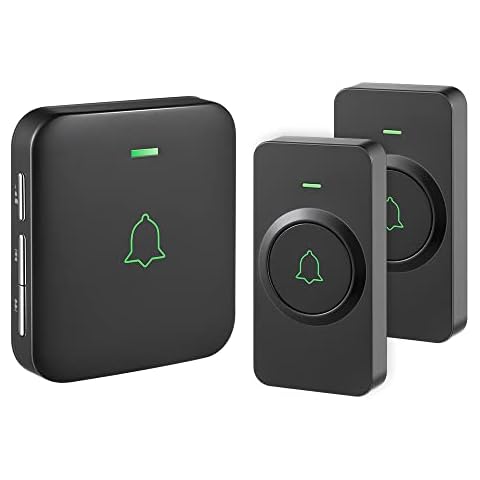 Wireless Door Bell, AVANTEK Mini Waterproof Doorbell Chime Operating at 1000 Feet with 52 Melodies, 5 Volume Levels & LED Flash Cover