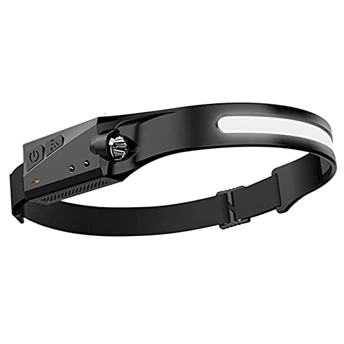 ECOSKY Headlamp Rechargeable, 230° Wide Beam Head Lamp LED with Motion Sensor for Adults – Camping Accessories Gear, Waterproof Head Light Flashlight for Hiking, Running, Repairing, Fishing, Cycling