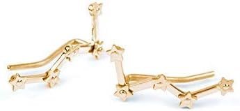 Star earring, yellow gold, SOLID GOLD
