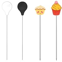 Mabor 4 Stück Kuchen Tester Nadel Edelstahl Kuchentester Nadel Wiederverwendbare Kuchen Prüfer für Bäckerei Küchen Muffin Cupcake Backen Brot Werkzeuge