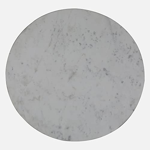 Image of HomeTown Chelsea Marble & Iron Center Table in White, Black & Gold Colour